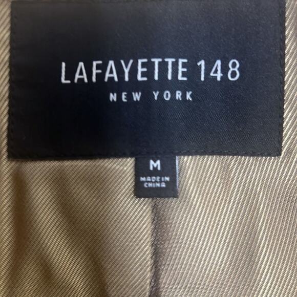 LAFAYETTE 148 GIANNA DOUBLE BREASTED MUSTARD WOOL BLEND JACKET SIZE M - Picture 4 of 11